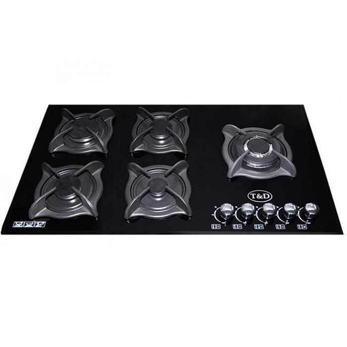 اجاق گاز صفحه‌ ای شیشه ای تی اند دی مدل TD145 T And D TD145 Glass Gas Hob